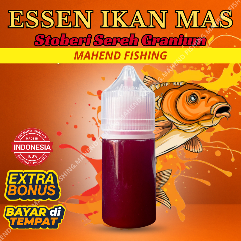 Essen Oplosan Ikan Mas Aroma Stroberi Susu Sereh Geranium Asli Original, Essen Ikan Mas Paling Gacor