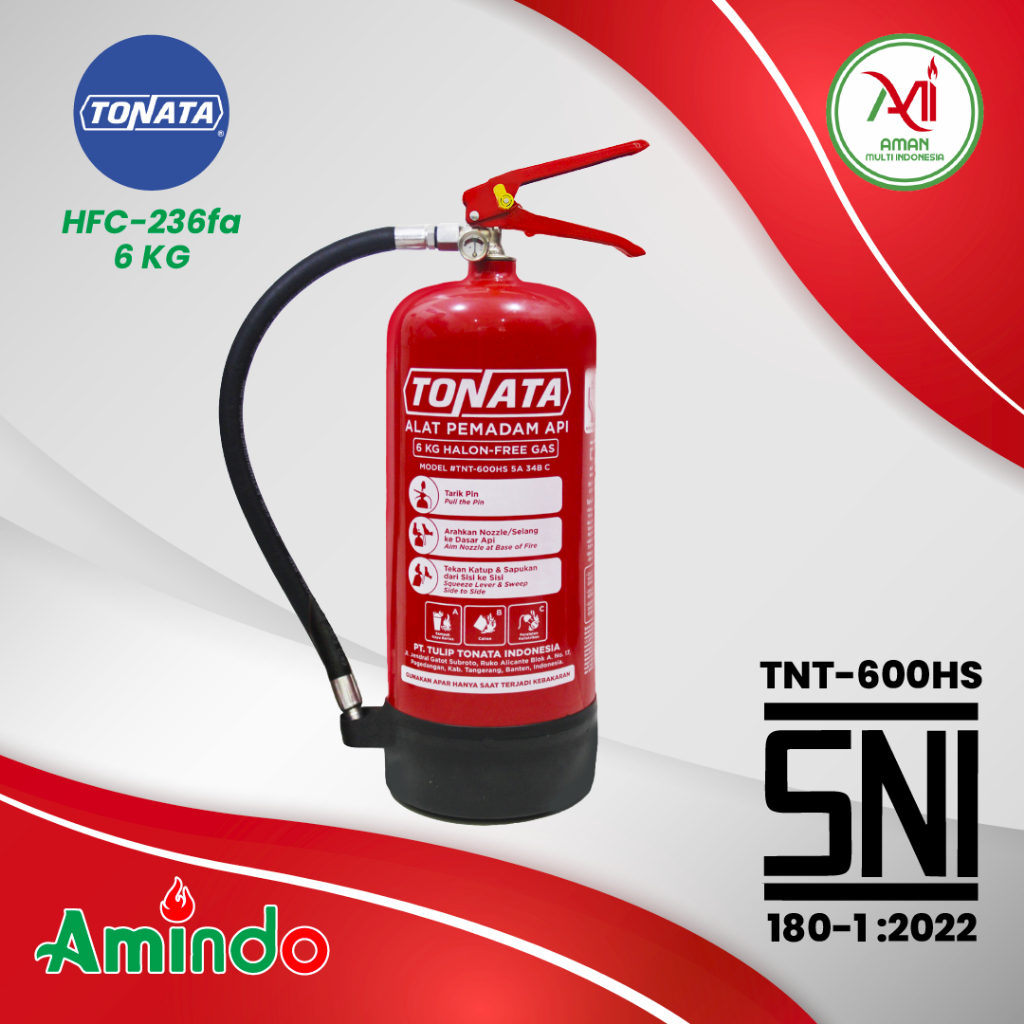 Alat Pemadam Api Tonata SNI / APAR Clean Agent HCFC/HFC 6 kg