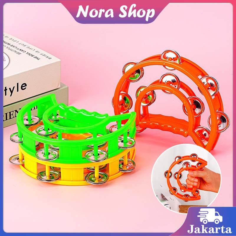 Warna Acak Alat Musik Tamborin Double Ring / Tamborin Cowboy / Alat Musik Tamborin