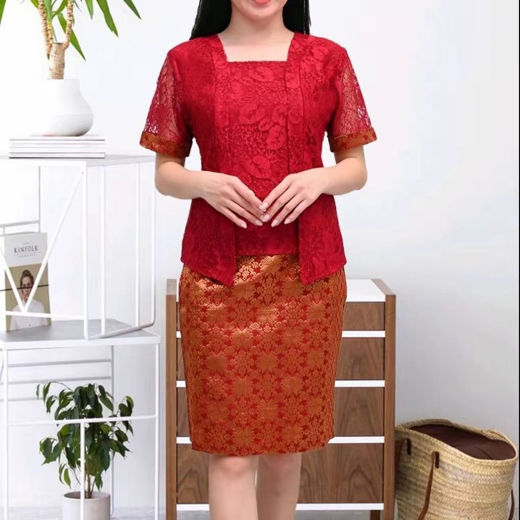 SET ROK TENUN+SONGKET ATASAN BRUKAT MIX SCUBA PREMIUM