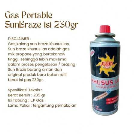 GAS PORTABLE KHUSUS LAS KUNINGAN TEMBAGA SUN BRAZE