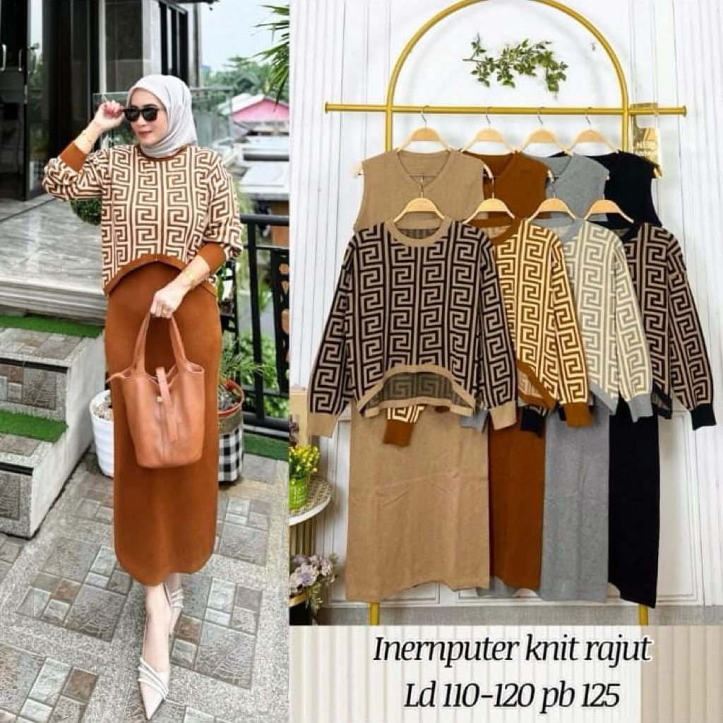 GAMIS RAJUT GARIS2/ERLINA STRIP / LD 110 PB 132