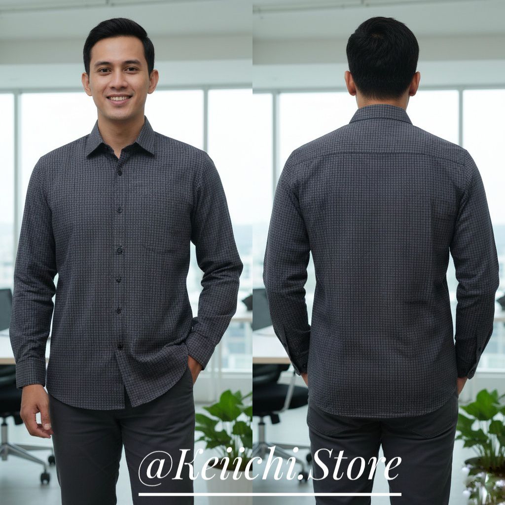 Kemeja Pria Motif Kotak-Kotak - DVC Men's Wear | Size M