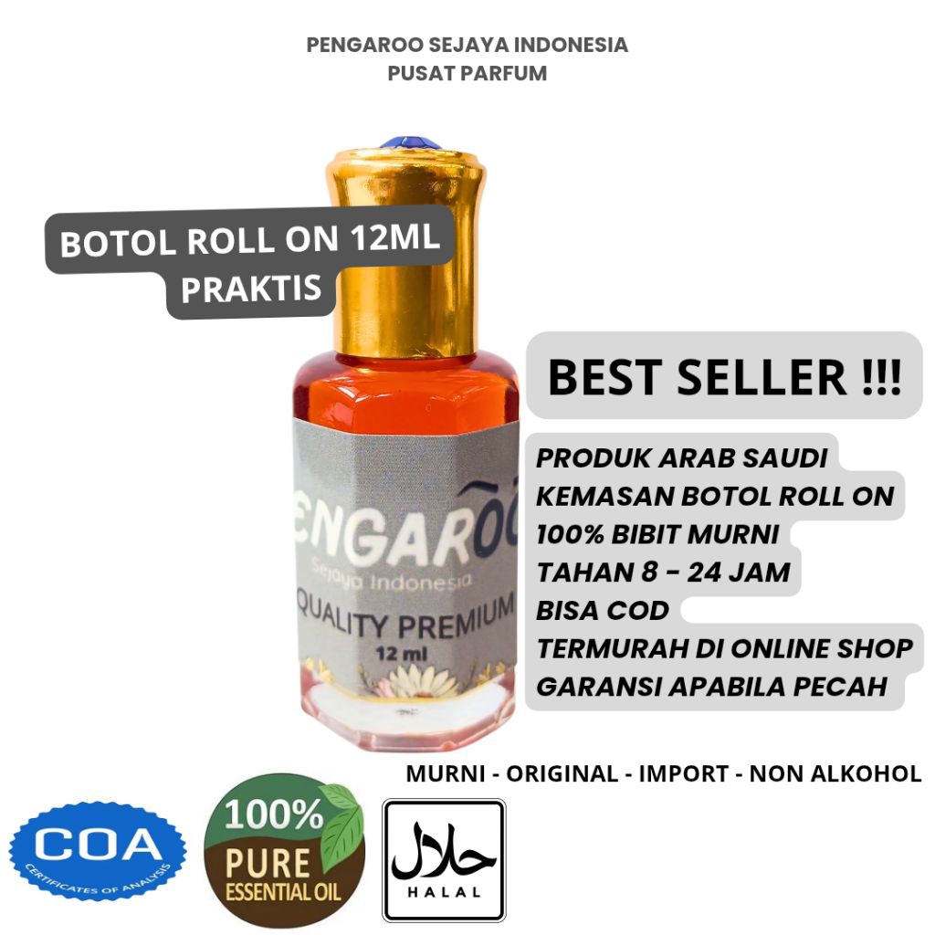 TERMURAH PROMO  MINYAK RAUDHAH VIP 100% ORIGINAL NON ALKOHOL 12ML IMPORT,.