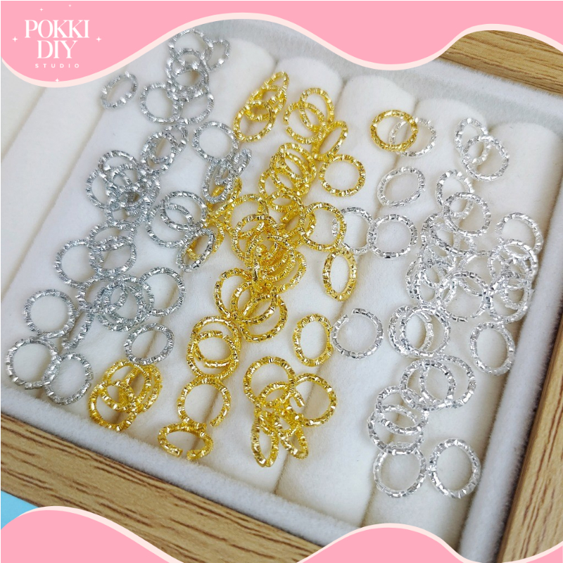 [50pcs] Aksesories Cincin split logam Jump ring penghubung penyambung bahan aksesori diy