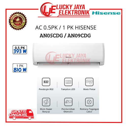 AC Hisense 1/2PK AN05CDG/ 1PK AN09CDG AC Standard Hisense AC 1/2PK-1PK Hisense