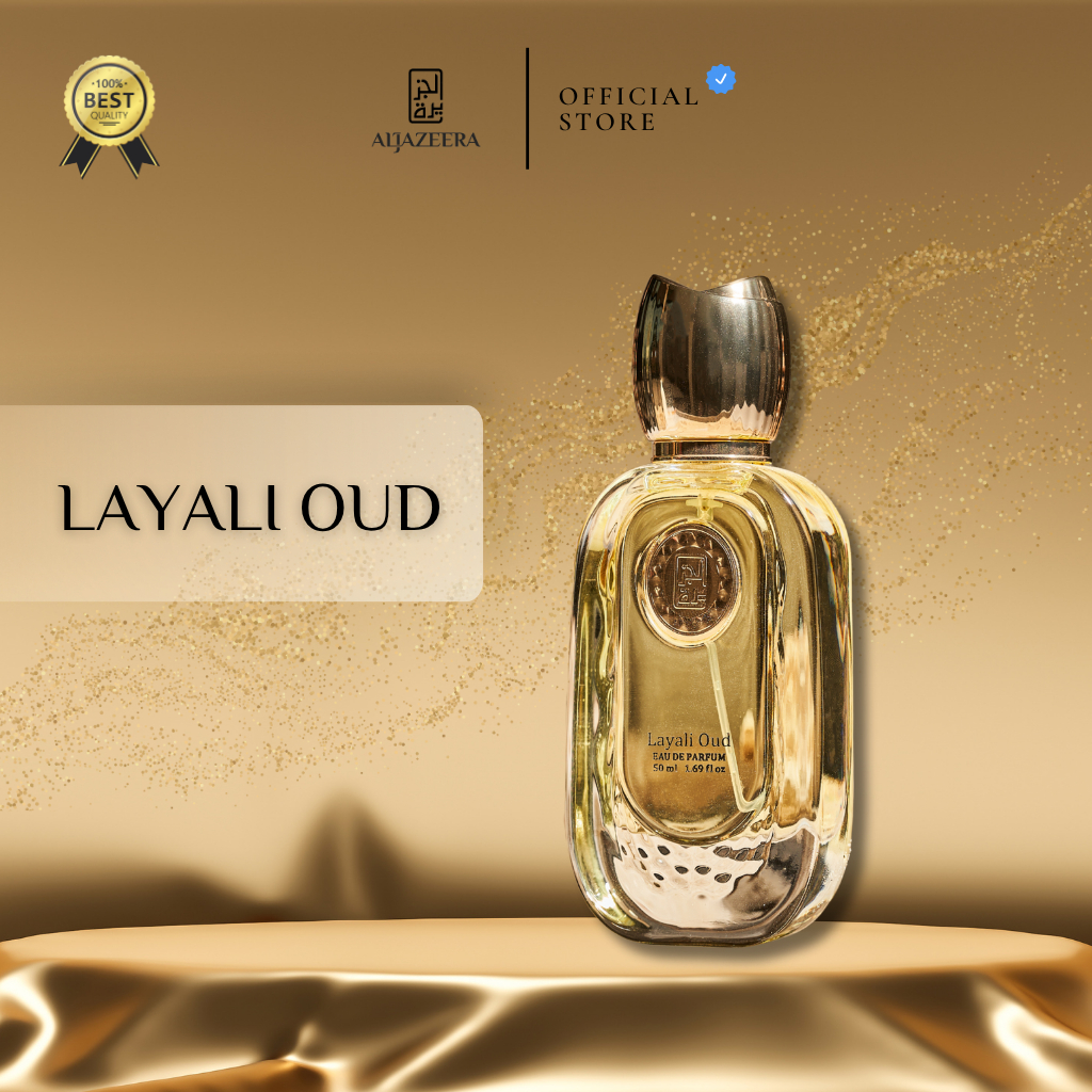 Layali Oud EDP by Aljazeera 50 ml – Parfum Arab Timur Tengah Premium | Parfum Unisex | Oud Mewah Lon