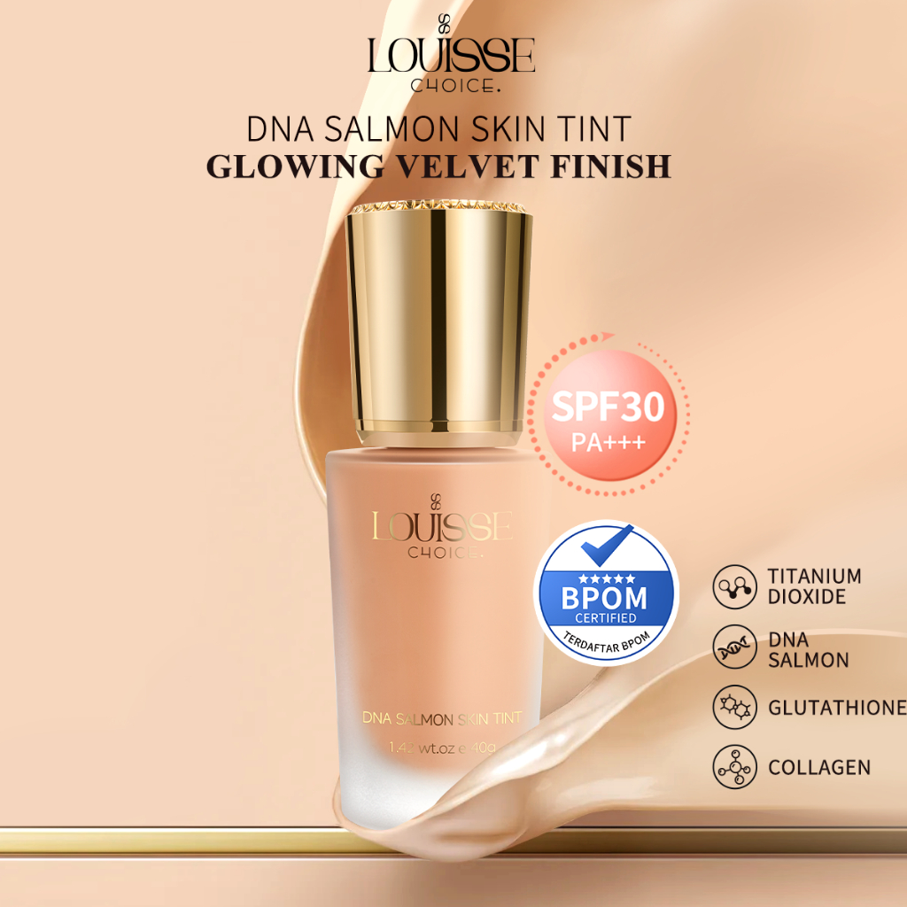[VO] LOUISSE CHOICE DNA SALMON SKIN TINT SPF 30 PA+++ Foundation Cream Beauty Full Coverage Up To 24