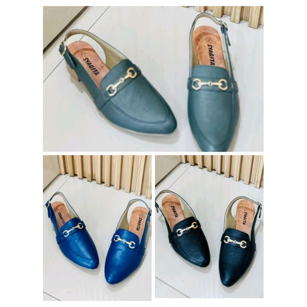 sandal slop wanita kulit sapi