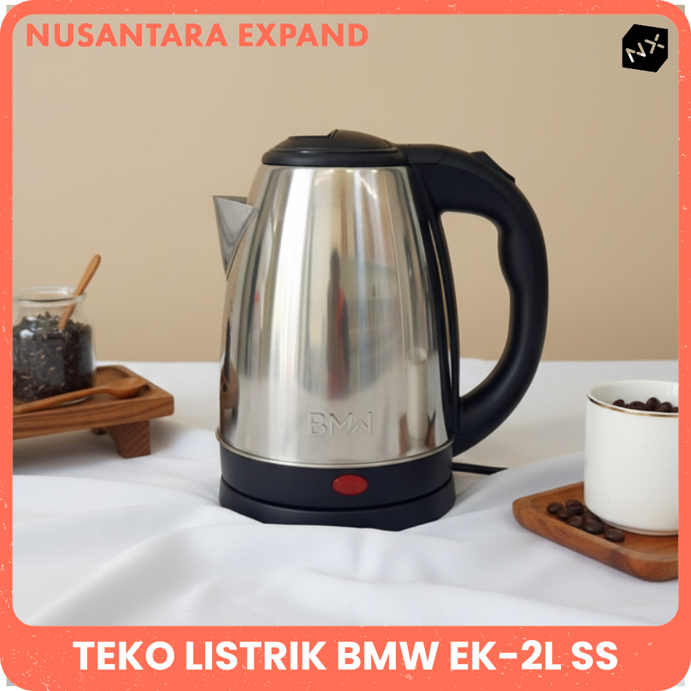 BMW Teko Air Minum Kettle Electric Kapasitas 2L Teko Listrik Stainless Steel Pemanas Air Kettle Besa