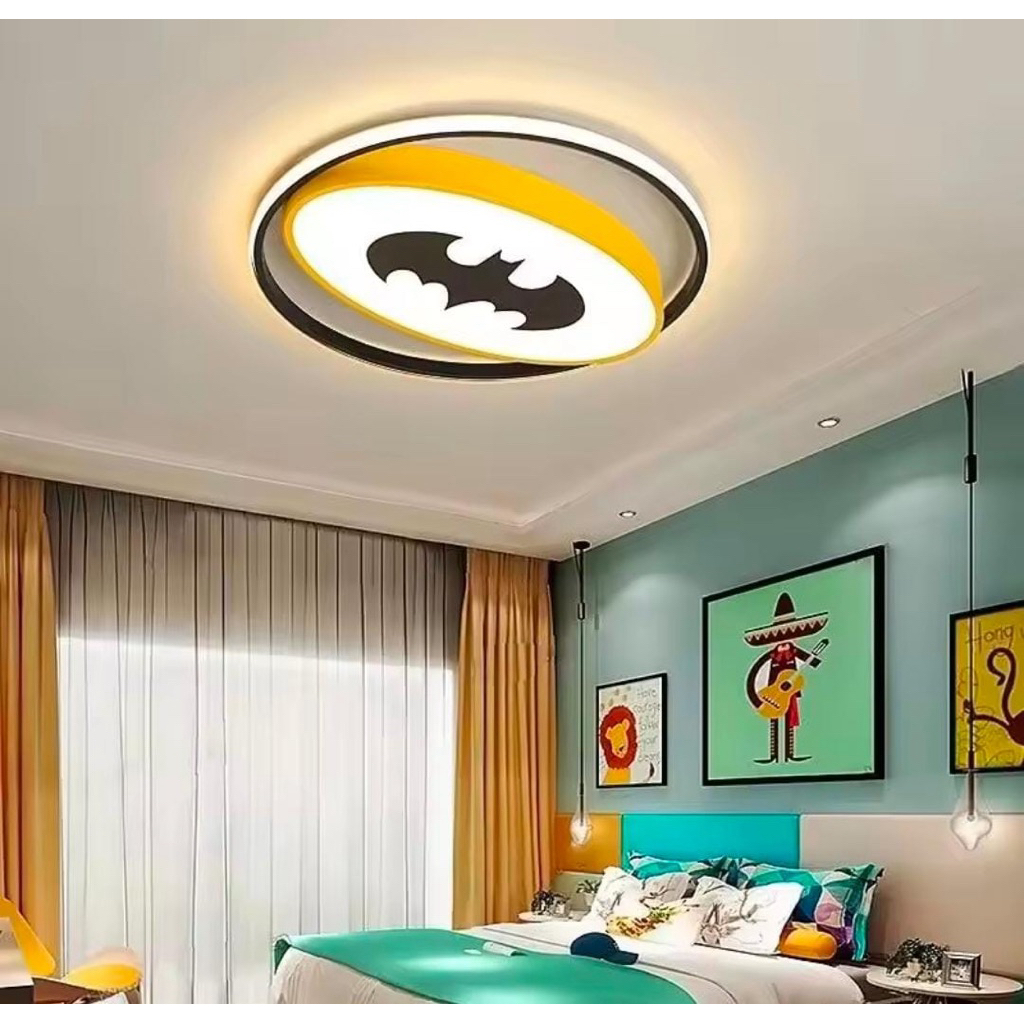 Lampu Plafon LED Model Batman Lampu Hias DC Batman Lampu LED kamar tidur anak Lampu Kartun Batman