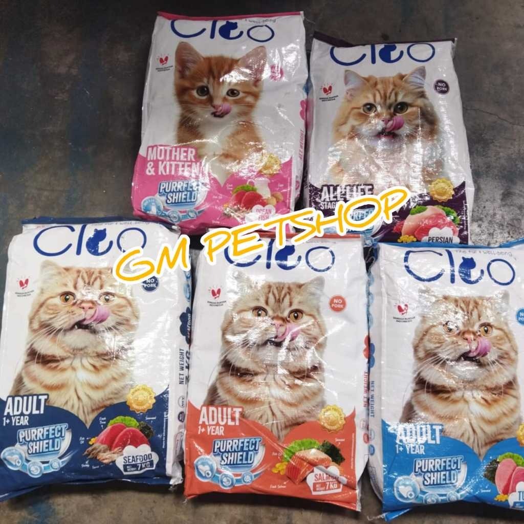 CLEO 7 kg / CLEO Cat Food 7 KG / CLEO KITTEN PERSIAN SALMON TUNA SEAFOOD 7 KG / Makanan Kucing Baru.