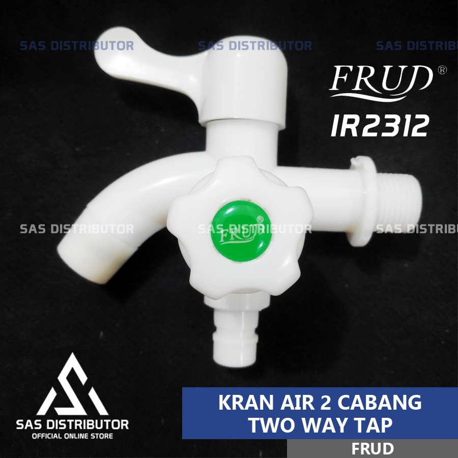 Kran Air Cabang 2 PVC Frud / Keran Tembok Cabang / Kran Air Dua Cabang Plastik / Kran Shower Mandi