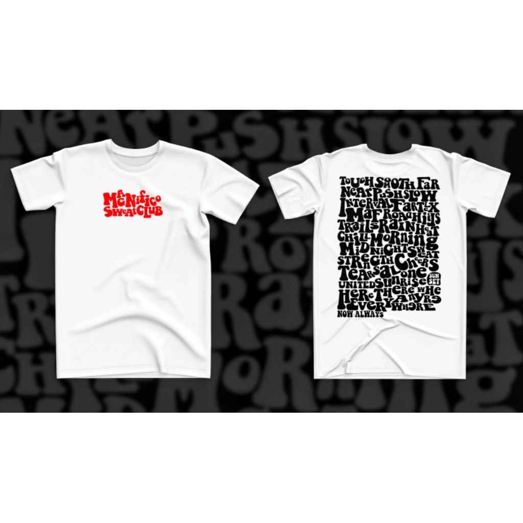 Jersey Lari Doodle Text White Pendek