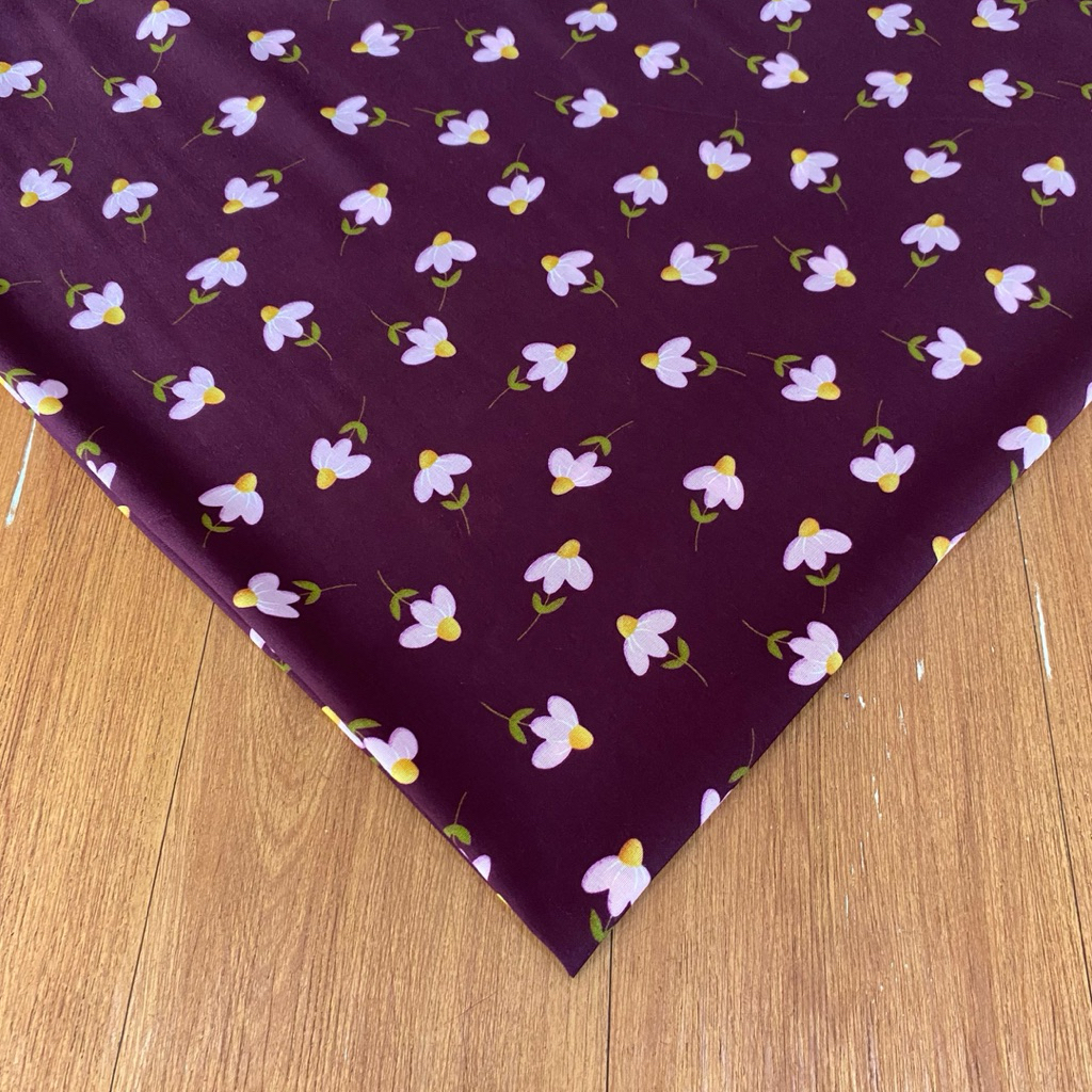 bahan kain katun rayon motif bunga tulip/rayon motif terbaru/rayon viscose(harga tertera 50cm)