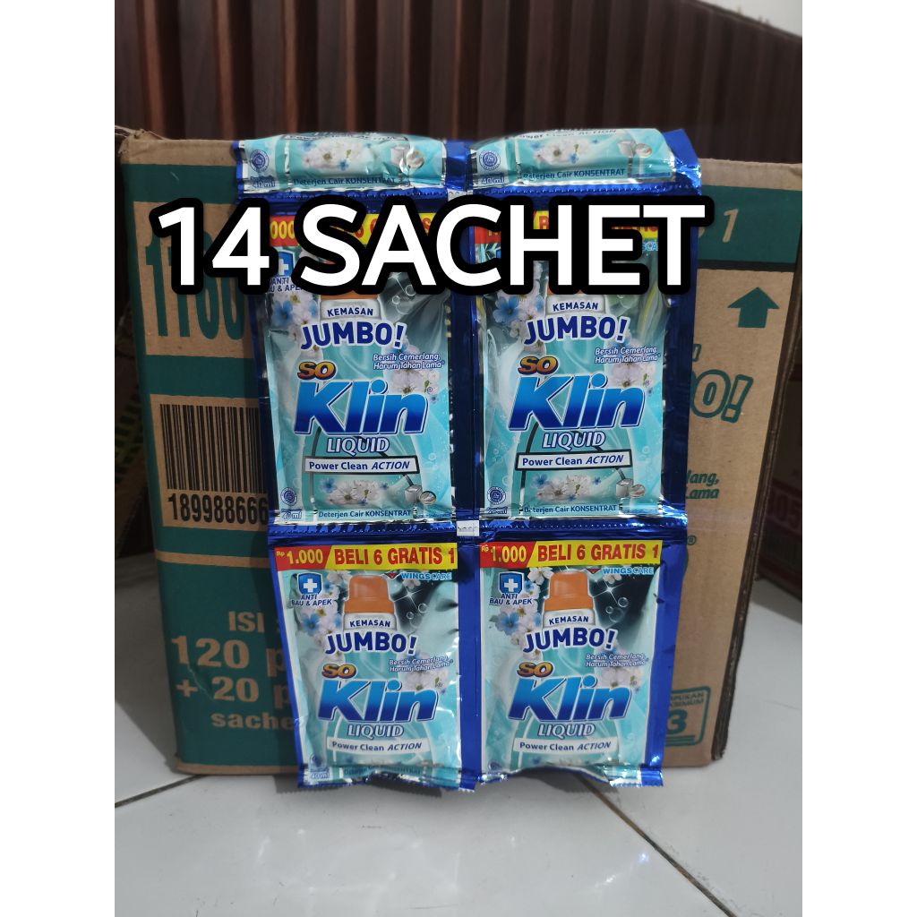 (14 sachet)SOKLIN CAIR KEMASAN 1000 harga grosir