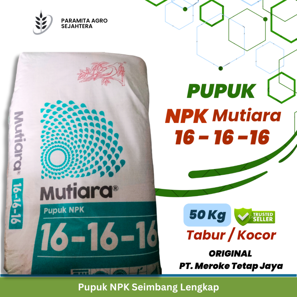 Pupuk Mutiara NPK 16-16-16 50 kg Asli Ori