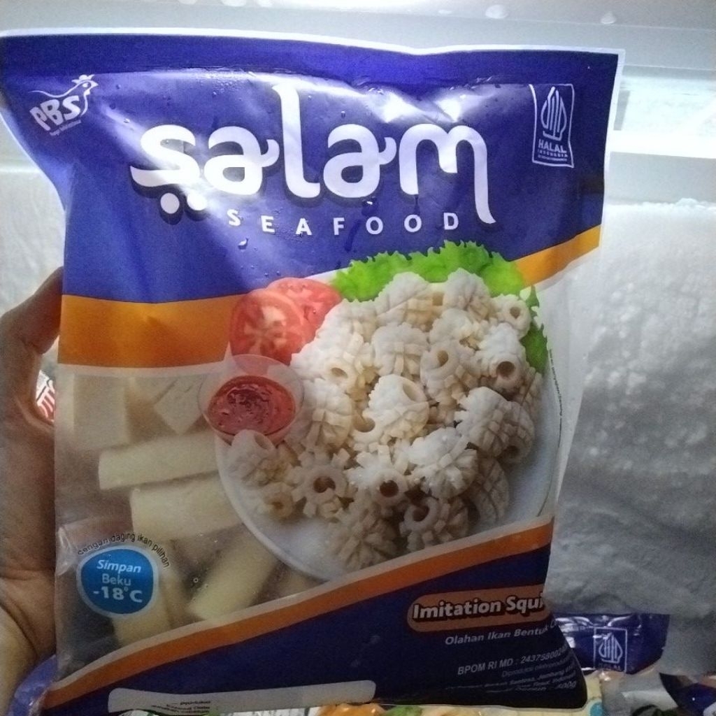 salam seafood bentuk cumi /imitation squid flower 500gr El beryl frozen