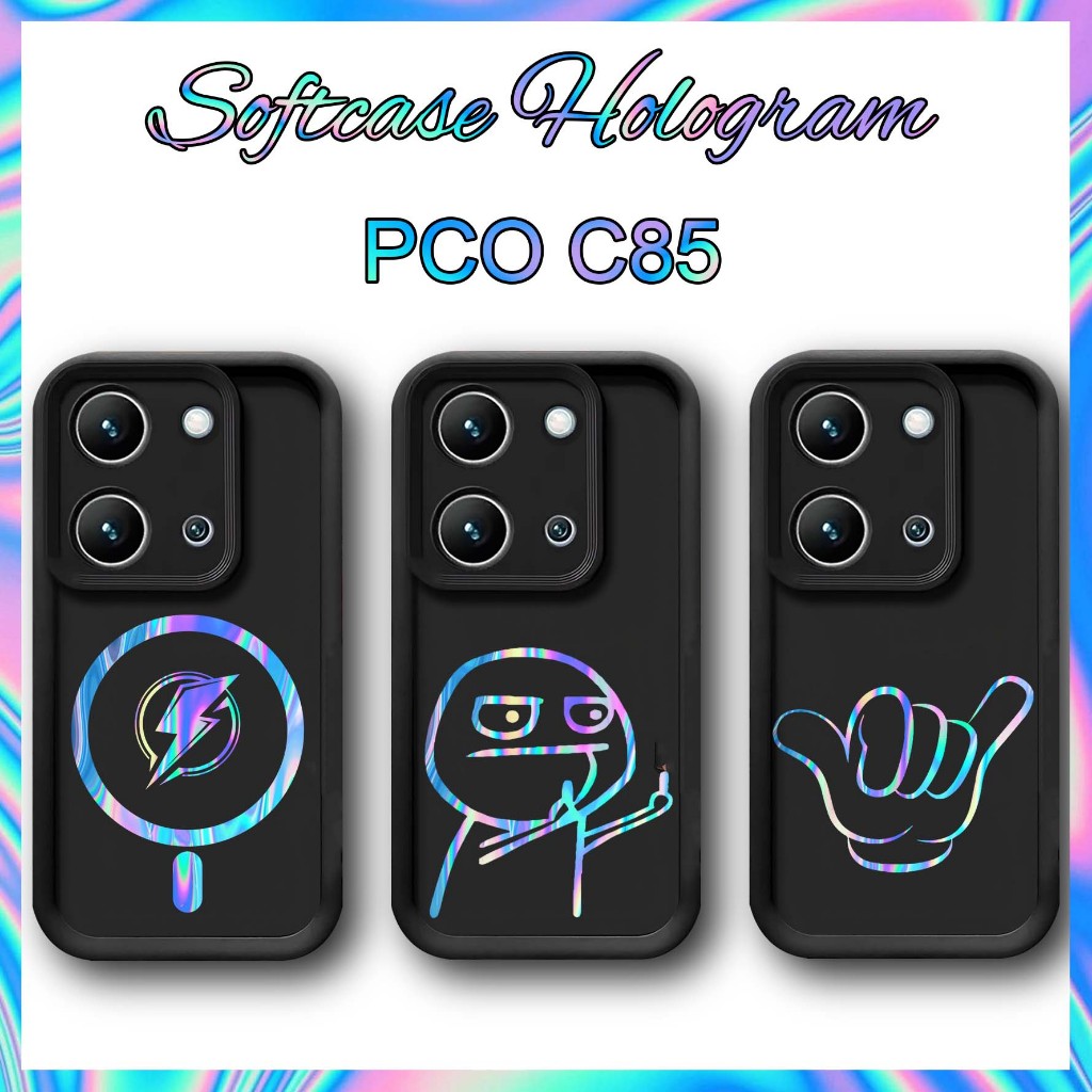 Case Hologram Poco C85 - Casing Poco C85 - Softcase Poco C85 - Slicon Poco C85 - Case Hp Poco C85 - 
