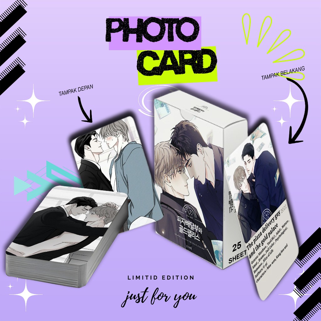 PHOTOCARD SET the pizza delivery man and the golden palace manhwa PREMIUM 25 SHEET FREE BOX