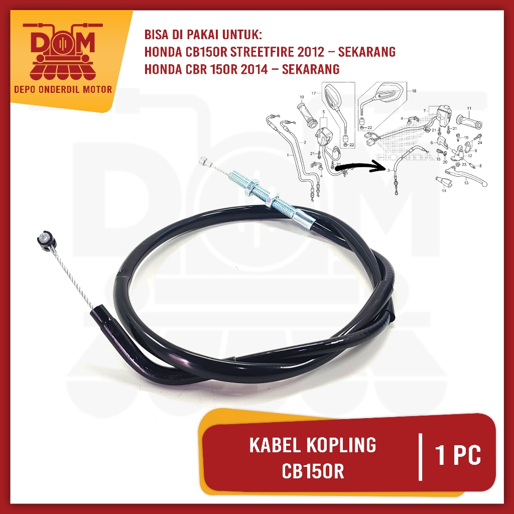 Kabel Kopling CB 150R (KNZ) Clutch Cable Seling Tali Kawat Iner Kopling CBR 150R CB 150R Street Fire