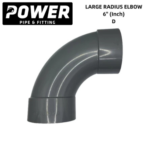 Long elbow/Large radius elbow/Long bow/Keni/Knee/Knie PVC 6" POWER