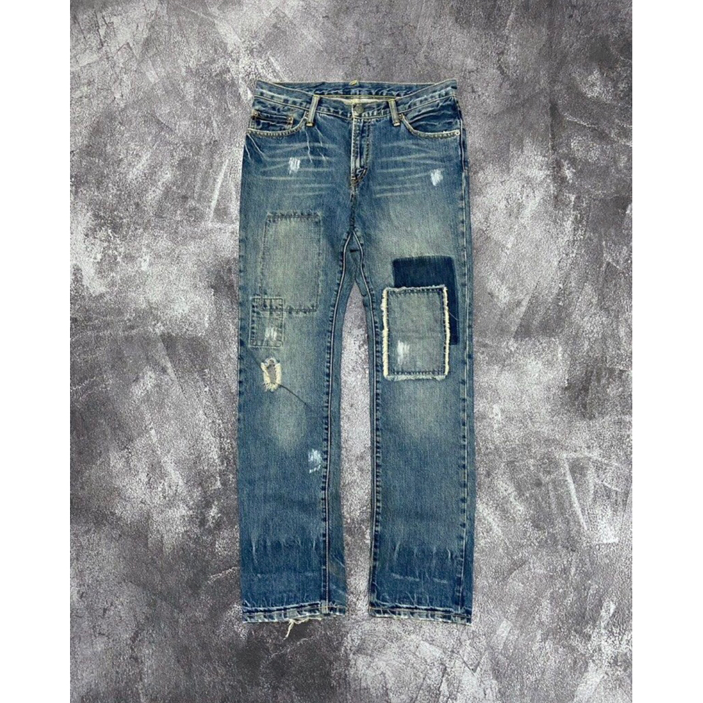DENIM PATCHWORK PPFM - CELANA PANJANG PATCH WORK RIPPED JEANS