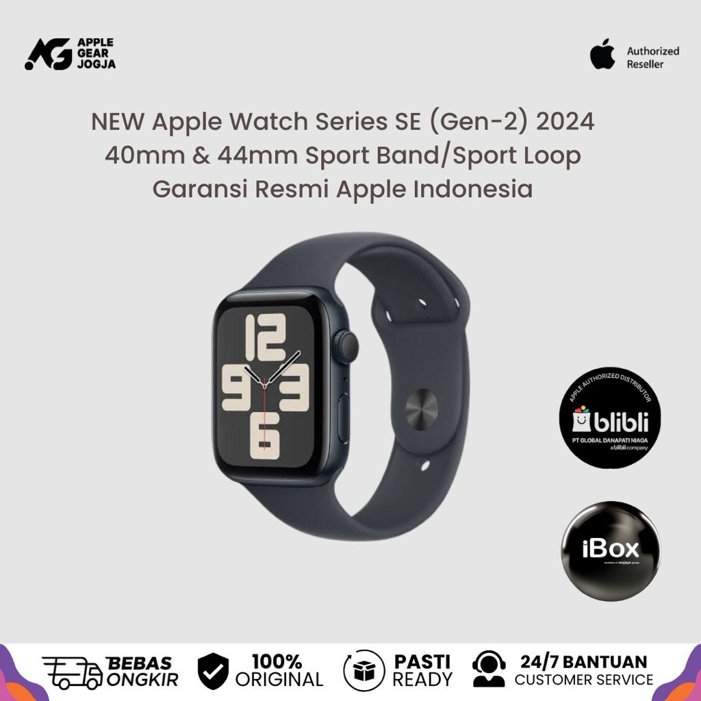 (iBox) Apple Watch iWatch Series SE Gen 2 (2024) 40mm 44mm Garansi Resmi Apple Indonesia IBOX GDN
