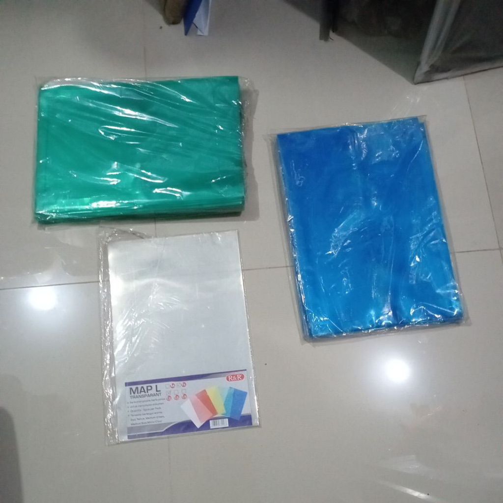 Map Plastik Kancing / Map Plastik L (Clear Sleeves) / Map Plastik Tali  - Pack isi 12 Lembar.