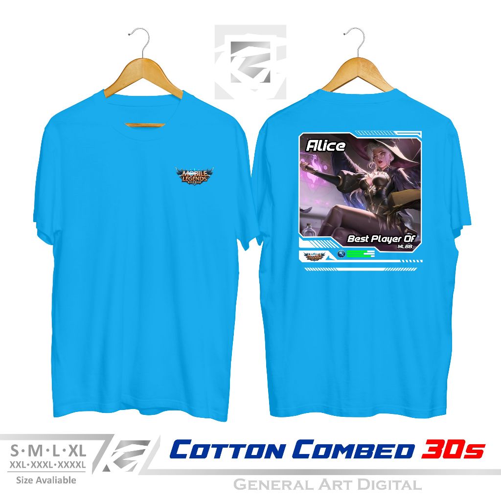 Kaos Distro MLBB Alice T-shirt game MOBILE LEGEND Skin Alice