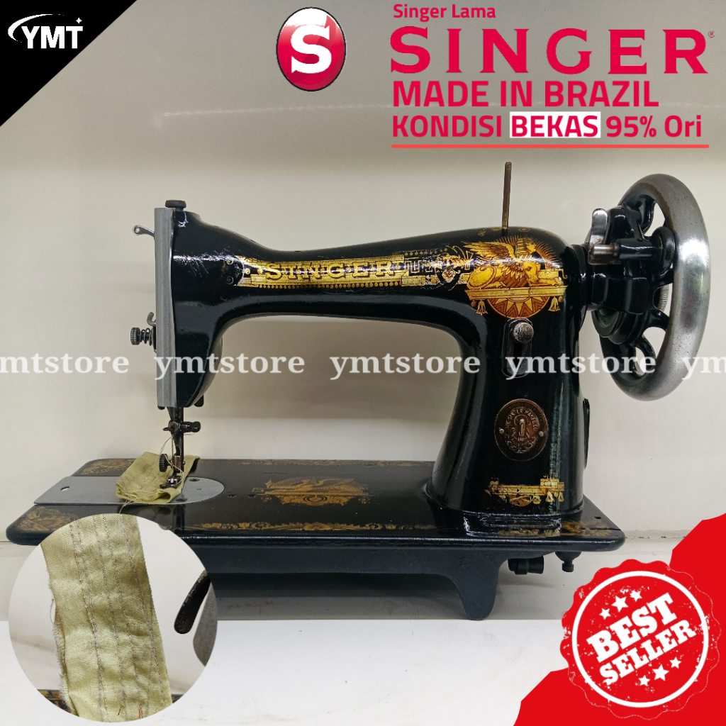 Mesin Jahit SINGER Made In Brazil Klasik Hitam Tradisional Bekas Sperpart Ori