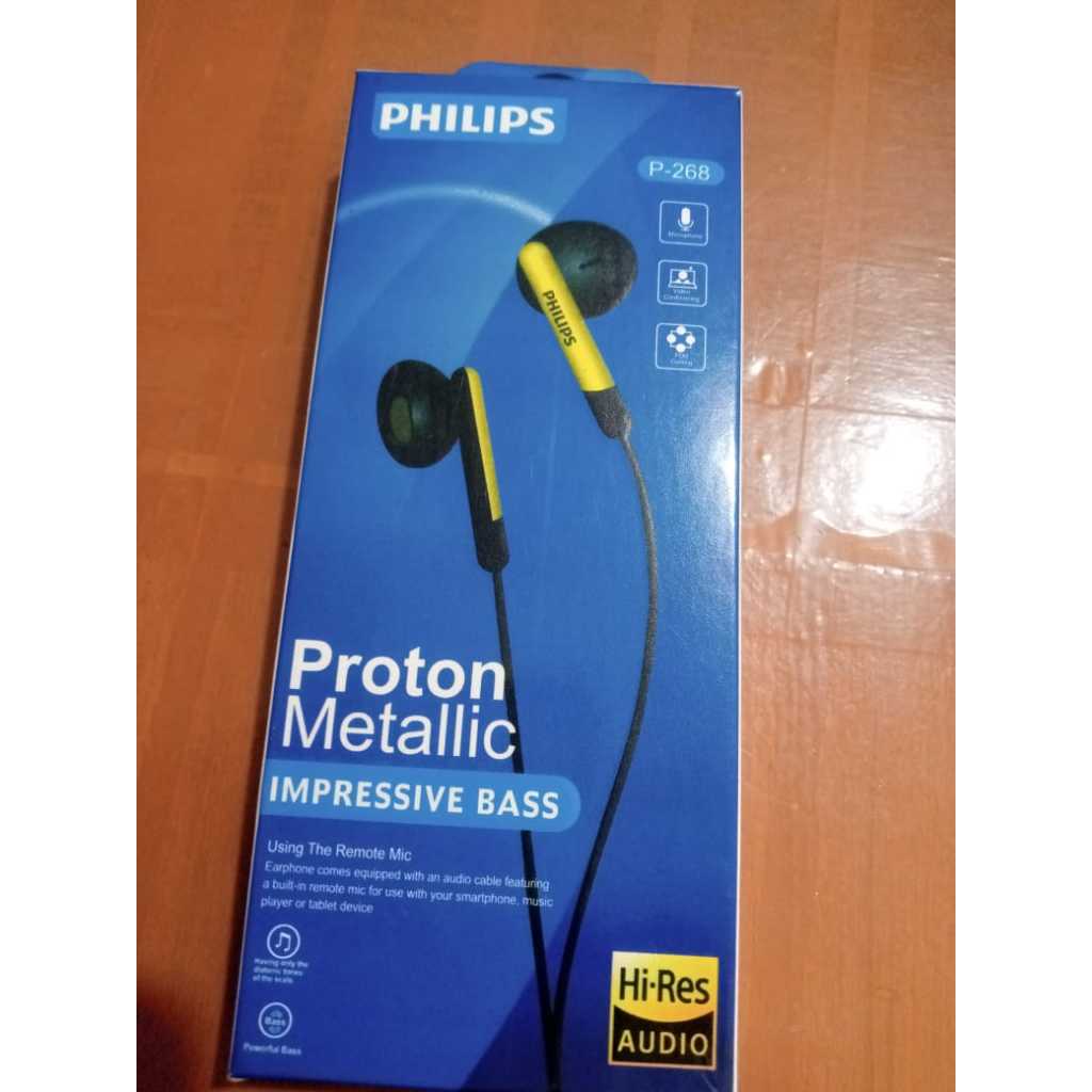HEADSET PHILIPS P268 IMPRESSIVE BASS PROTON METALLIC SUARA BASS BAGUS HEADSET PHILIPS MURAH