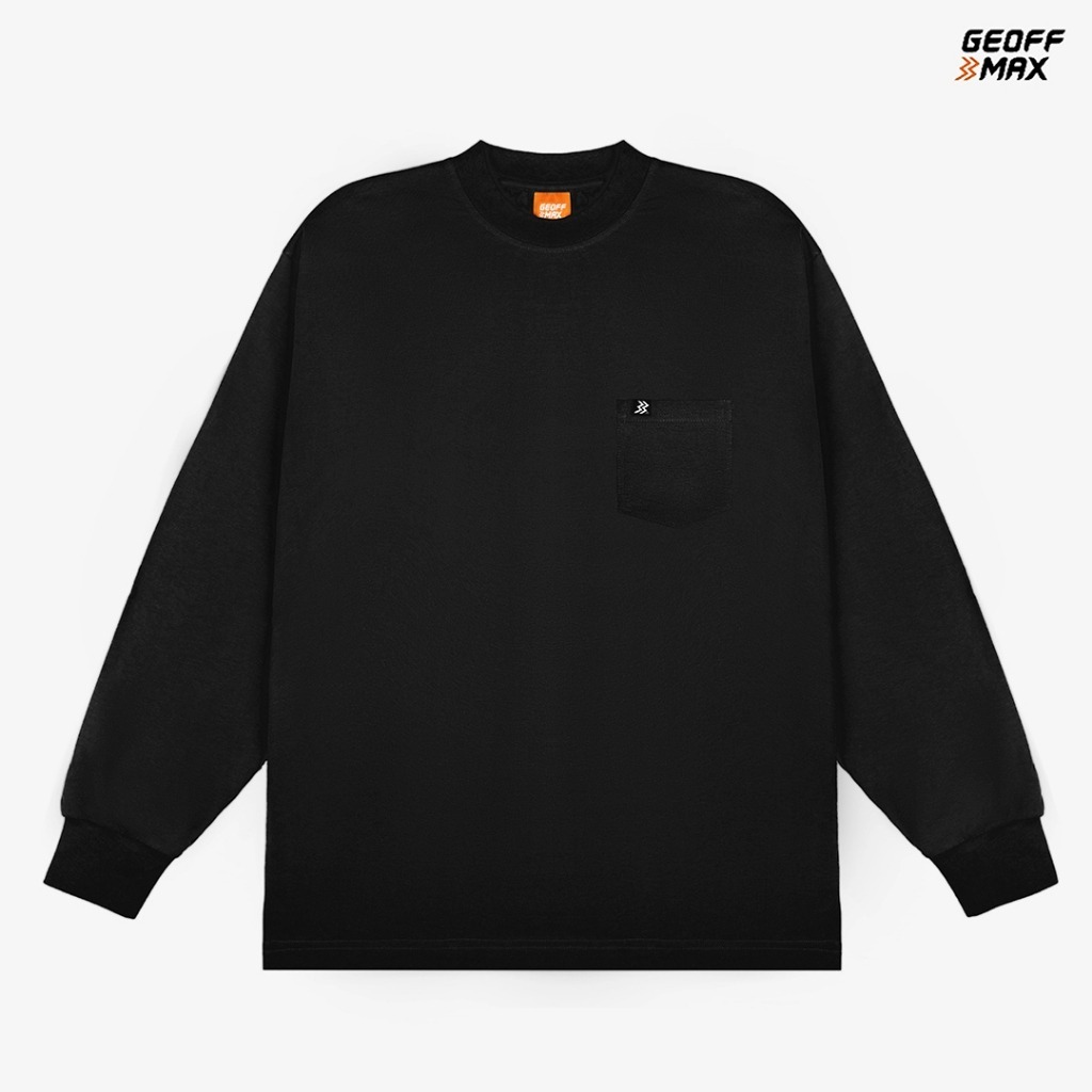 Geoff Max Pure LS Compact™ Black Kaos T-Shirt Lengan Panjang Pria & Wanita Unisex