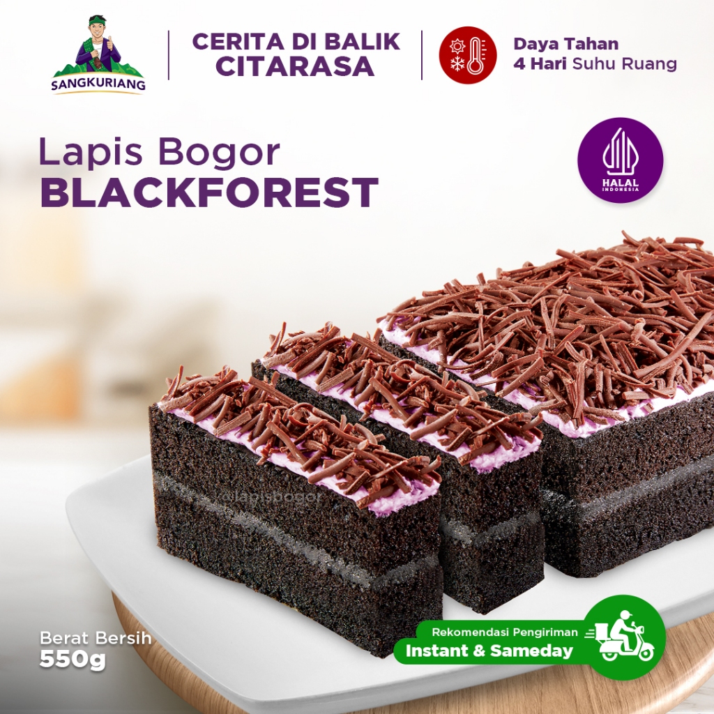 Lapis Bogor Sangkuriang Blackforest - Reguler Pack (550gr) - Oleh-oleh Khas Bogor
