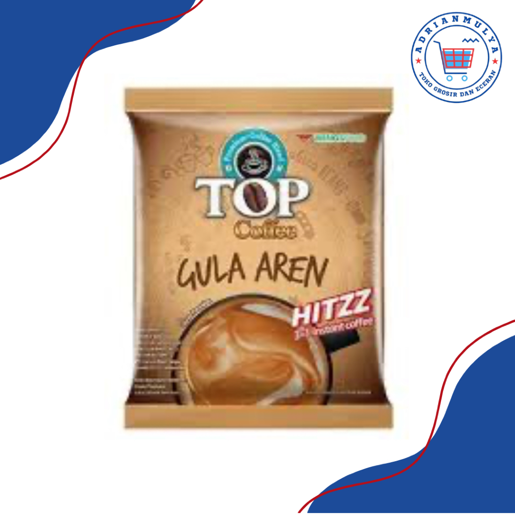 Top Coffee Gula Aren 22 gram x 15 Sachet | Kopi Instant Harum Legit Gula Aren Asli