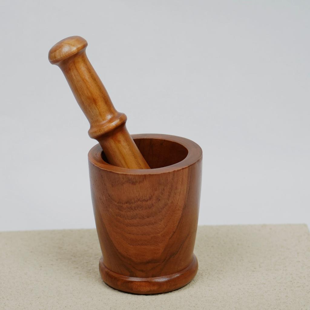 Lumpang Kayu Jati | Tumbukan Kayu Jati | Lumpang Tumbukan Tradisional Food-Grade