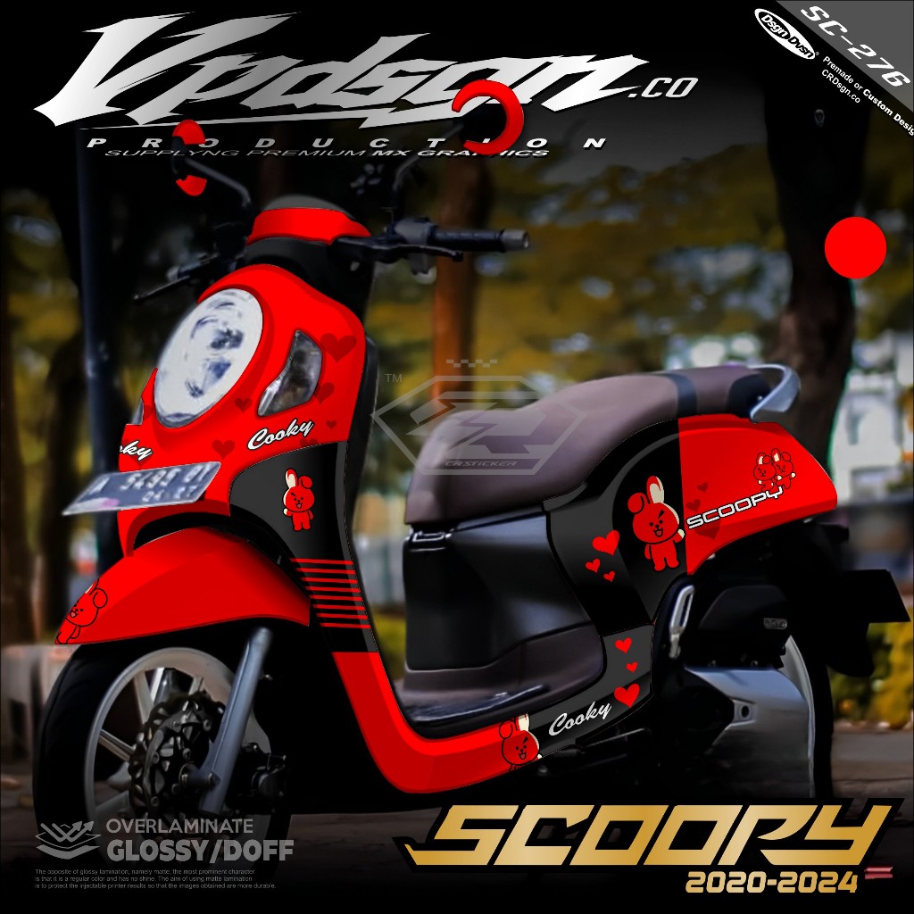 STIKER PRINTING SCOOPY COOKY LUCU, STICKER SCOOPY 2020-2023