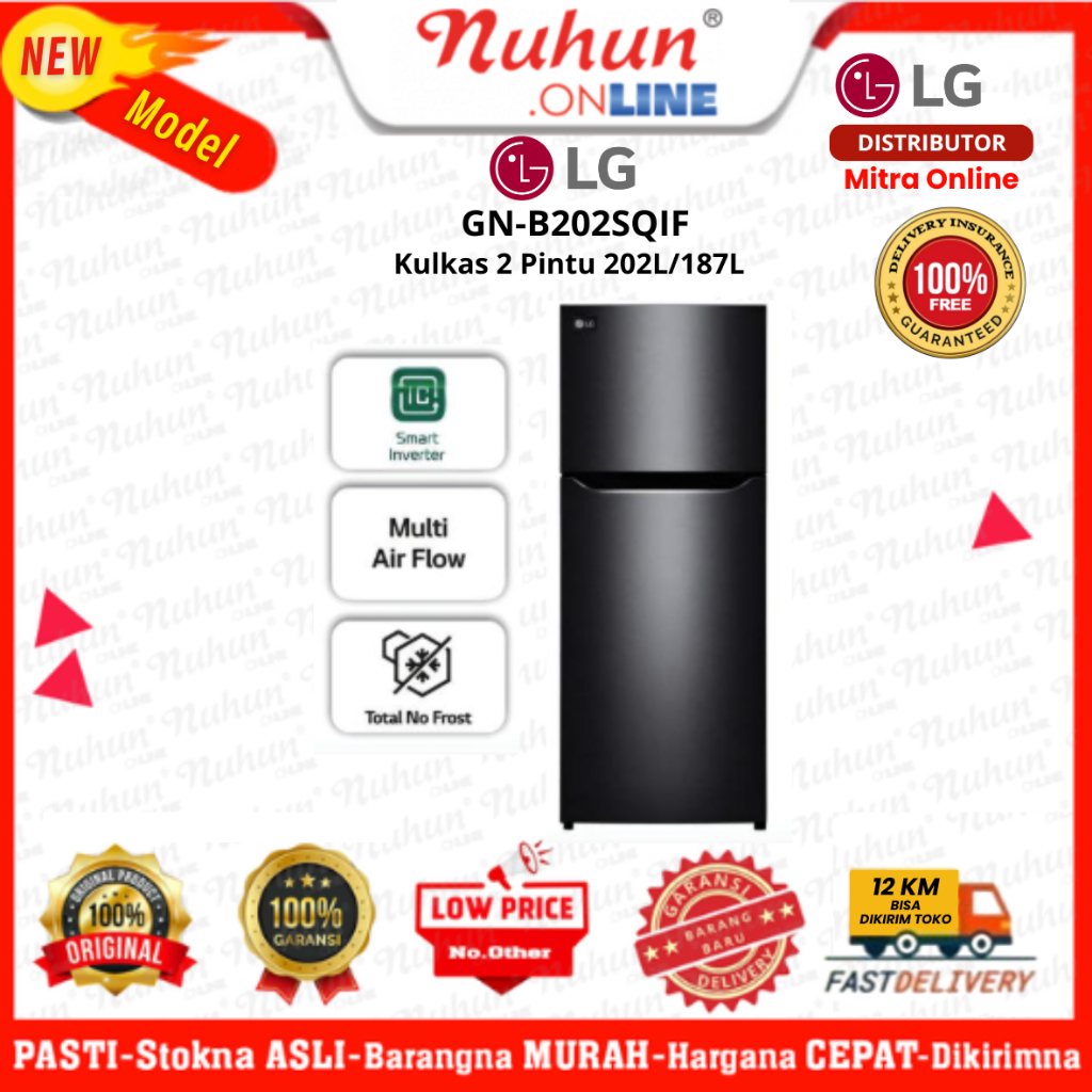 LG Kulkas 2 Pintu GN-B202SQIF No Frost