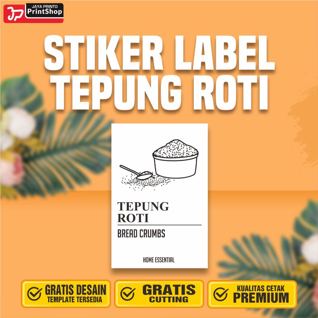 Stiker Label Makanan Kering Tepung Roti Ready Tahan Air_STICKER