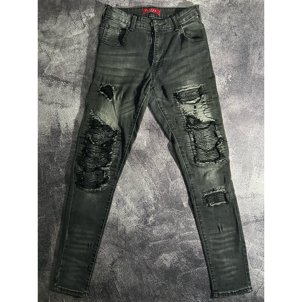 Rucas S4 “Shadow Black Biker Jeans”