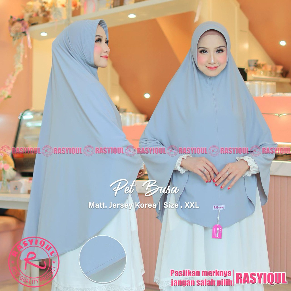 Jilbab Rasyiqul Original  Ukuran XXL Pet Busa