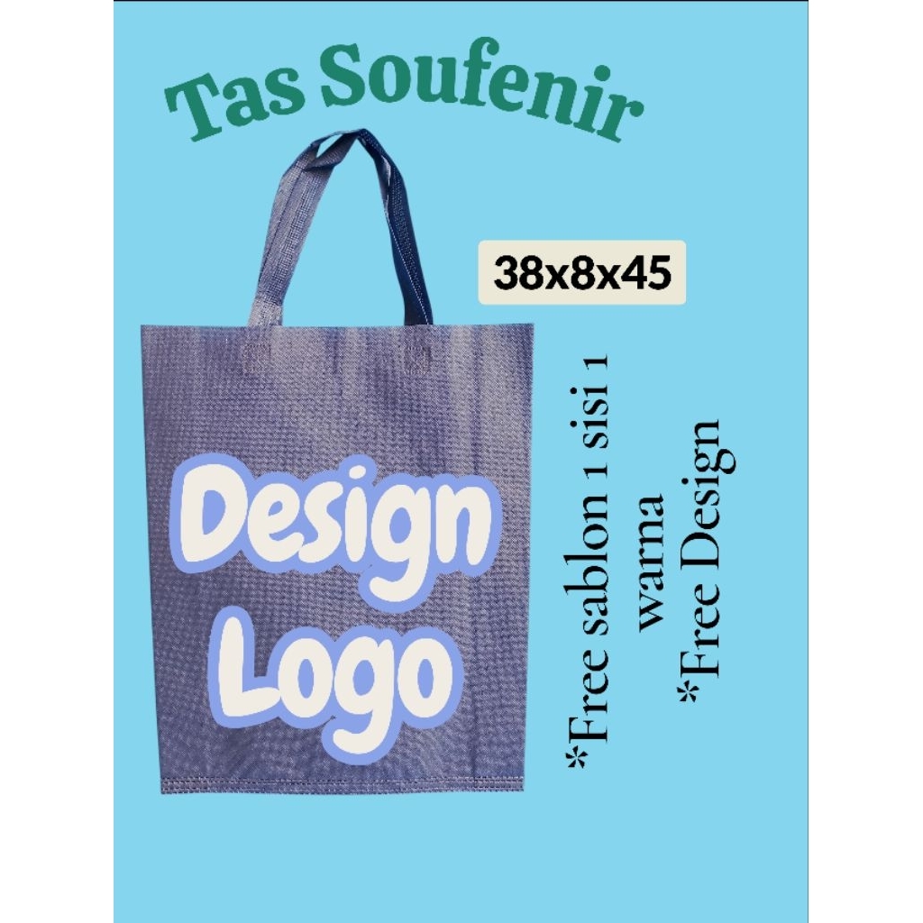 Tas belanja goodie bag sablon 38x8x45 Tas sablon custom Tas goodie bag Goodie bag spunbond