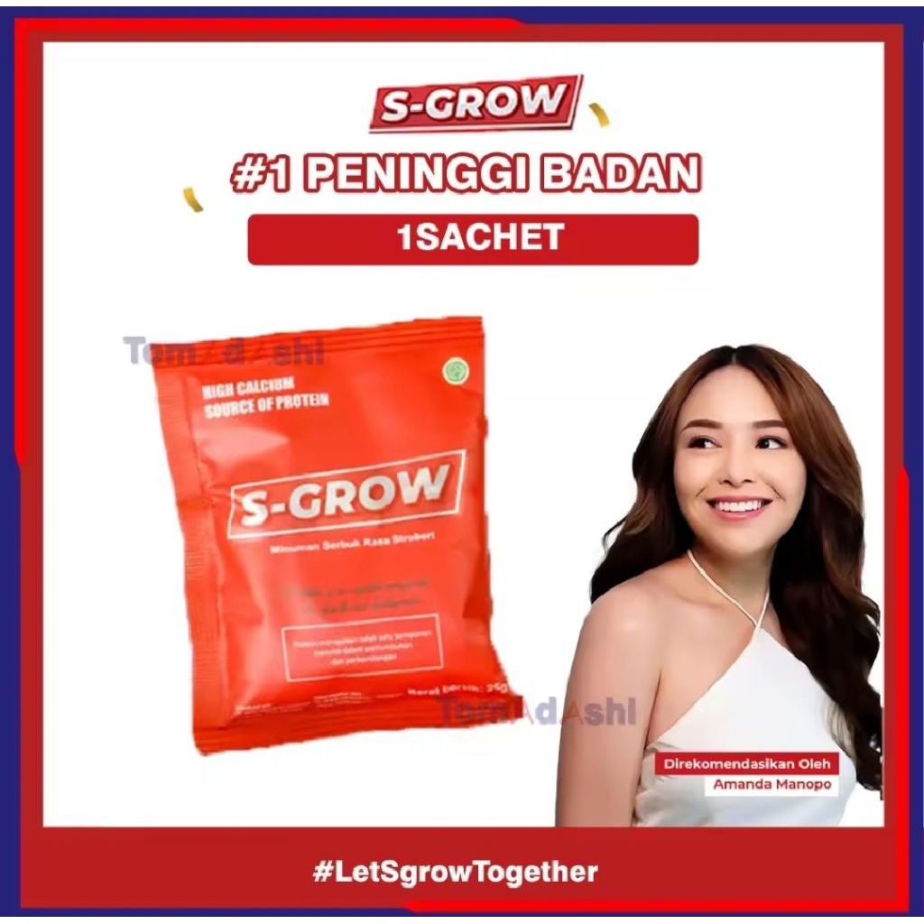 Satuan Eceran S-GROW Suplemen Peninggi Badan Susu S GROW High Calcium Asli Original Bpom