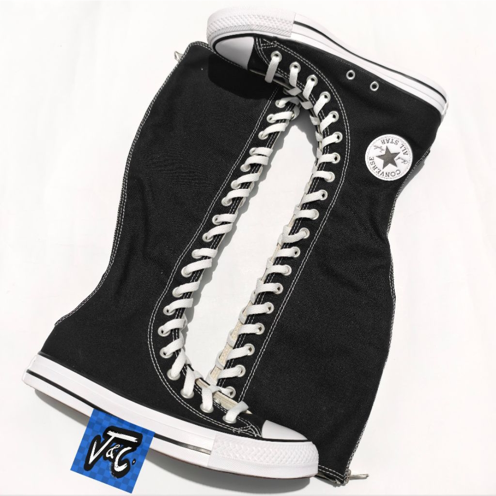 Converse Chuck Taylor All Star XX-HI XXHI Modern Punk Zip Zipper Ultra Knee High Black