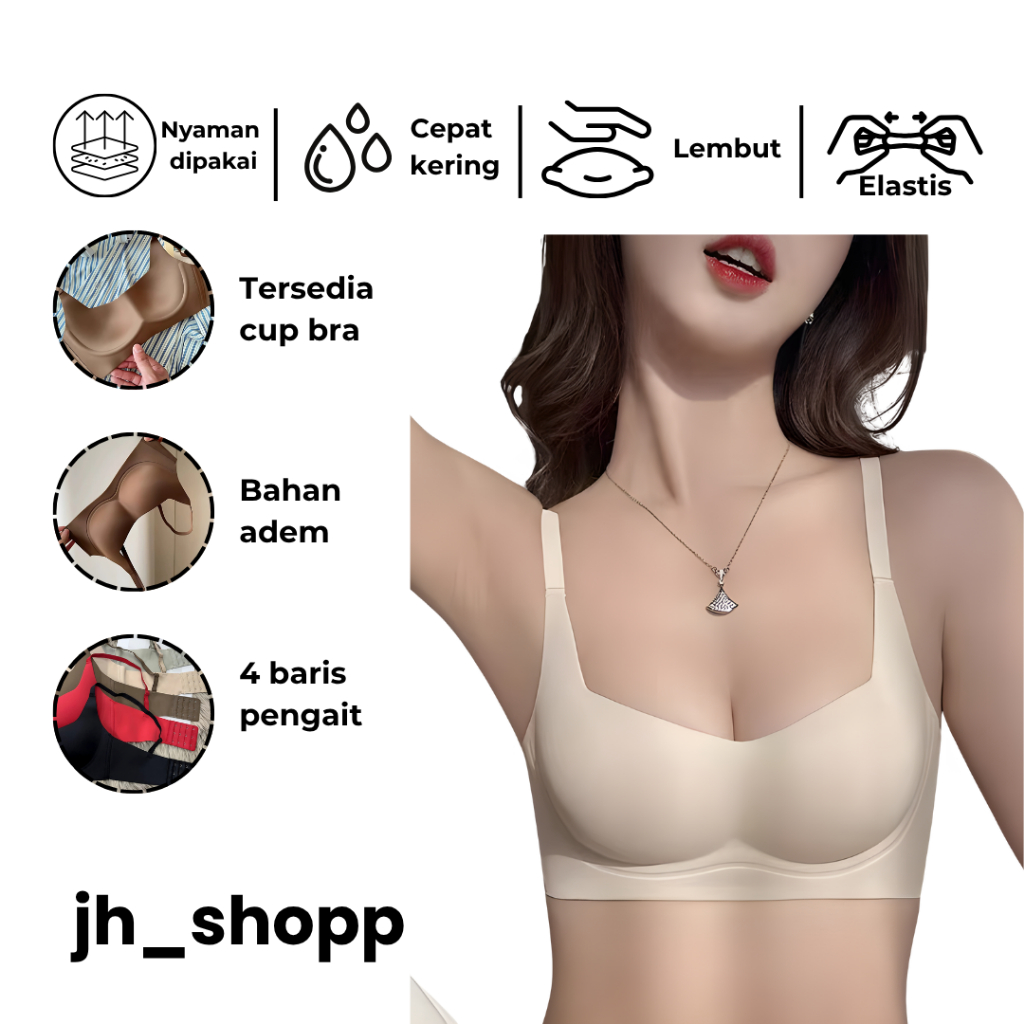 JH Bra push up wanita sexy tanpa kawat busa tipis pakaian dalam beha high quality korea
