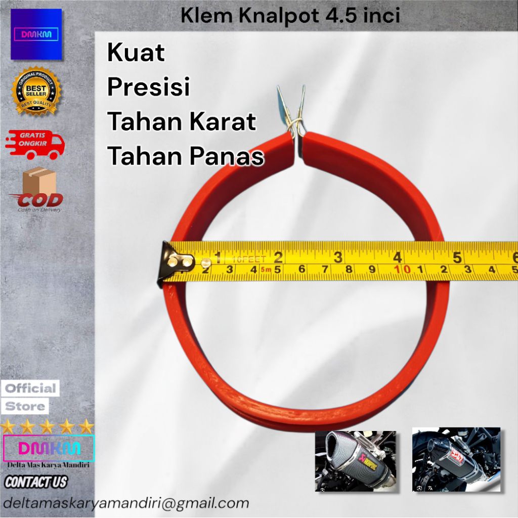 Klem knalpot 4,5 inch | Gantungan knalpot 4,5 inch Merah | Pengait knalpot 4,5 inch Merah | Klem Kna