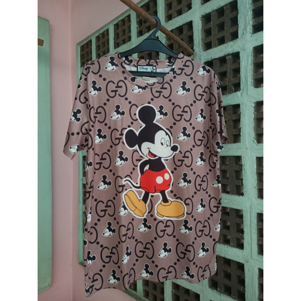 KAOS BAJU OVERSIZE GUCIE MICKEY MOUSE SECOND BAJU UNISEX