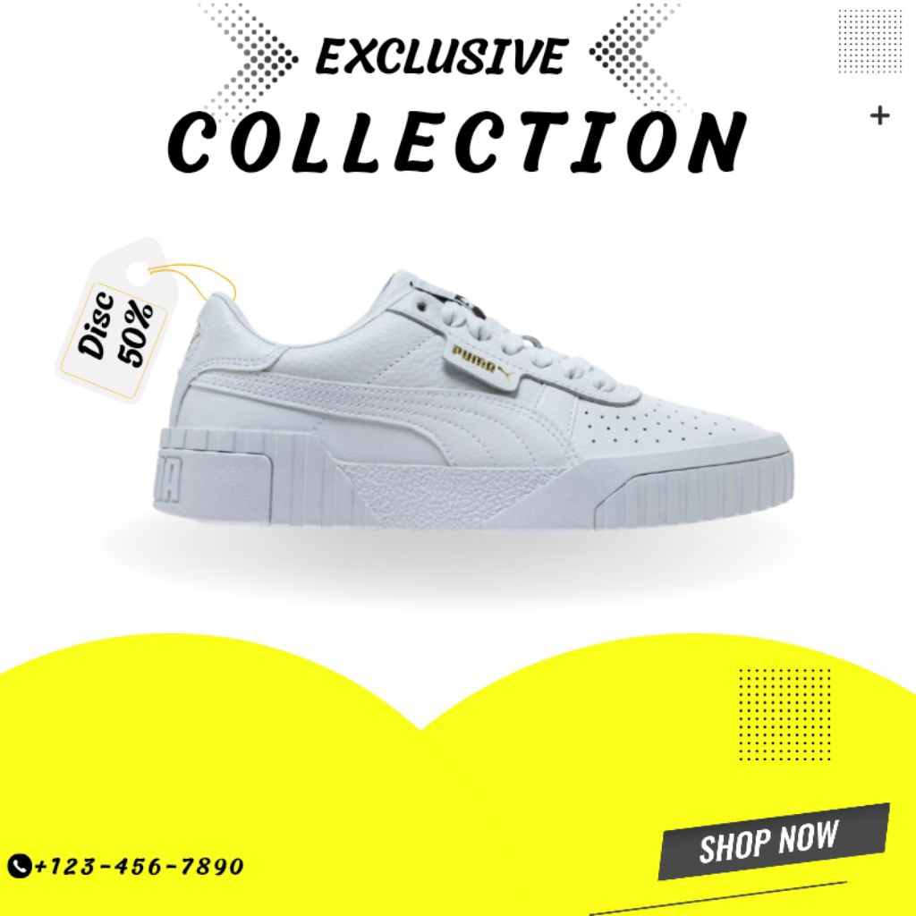 Sneaker Puma Cali White Cewe Wanita Import