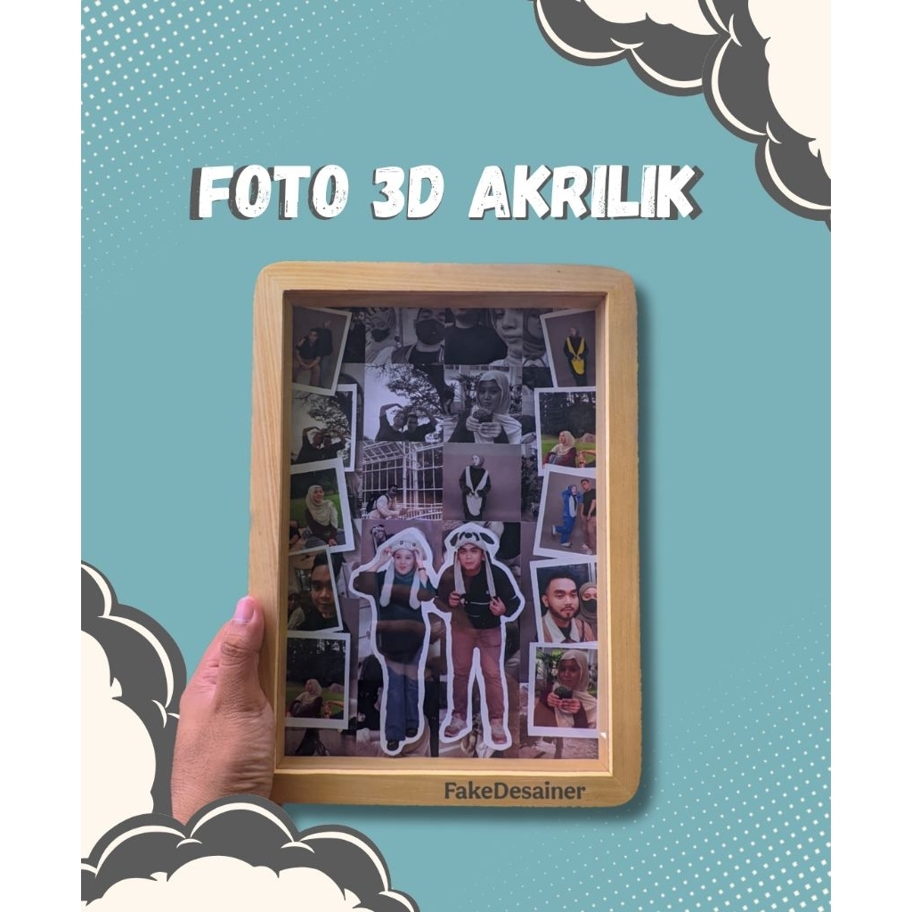 Cetak 3D Frame Kayu akrilik