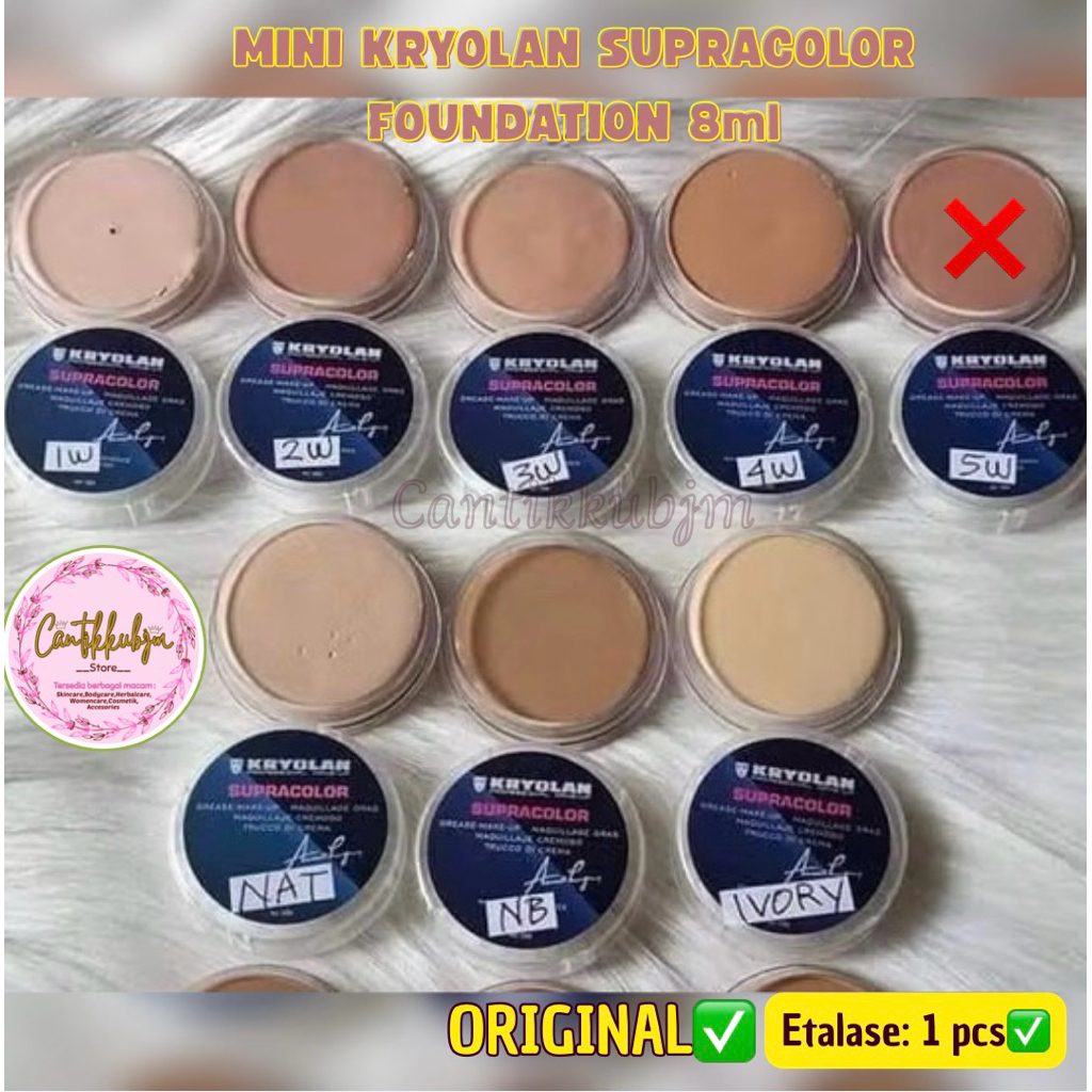 (BPOM/ORIGINAL)MINI KRYOLAN SUPRACOLOR FOUNDATION 8ml/MINI CRAYOLAN/BEDAK ANTI LUNTUR